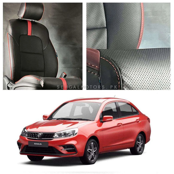 Proton Saga Type R Black Red Seat Covers - Model 2021-2024