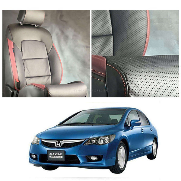 Honda Civic Breathable Black Red Seat Covers - Model 2006-2012