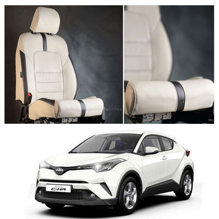 Toyota CHR Type R Beige Black Seat Covers - Model 2017-2021