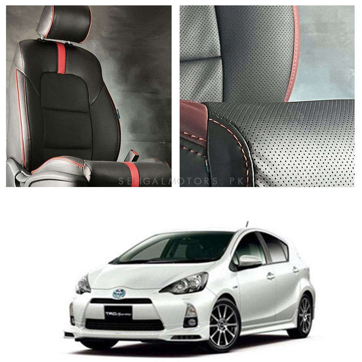 Toyota Aqua Type R Black Red Seat Covers - Model 2012-2021