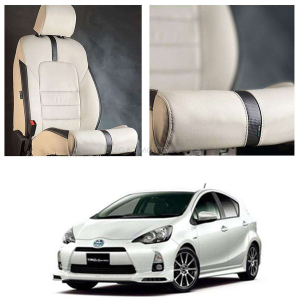 Toyota Aqua Type R Beige Black Seat Covers - Model 2012-2021