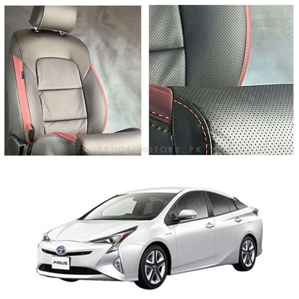 Toyota Prius Breathable Black Red Seat Covers - Model 2016-2018