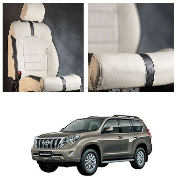 Toyota Prado Type R Beige Black Seat Covers - Model 2009-2018