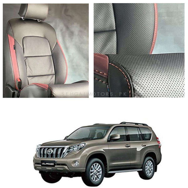 Toyota Prado Breathable Black Red Seat Covers - Model 2009-2018