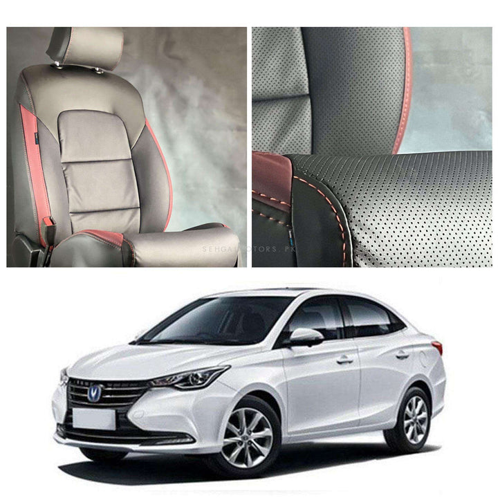 Changan Alsvin Breathable Black Red Seat Covers - Model 2021-2024