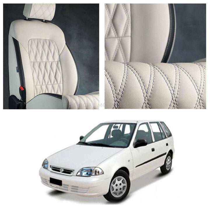 Suzuki Cultus Diamond Cut Beige Black Seat Covers - Model 2007-2017