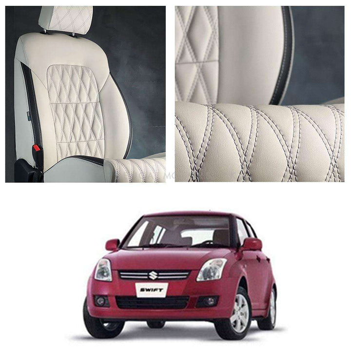 Suzuki Swift Diamond Cut Beige Black Seat Covers - Model 2010-2018