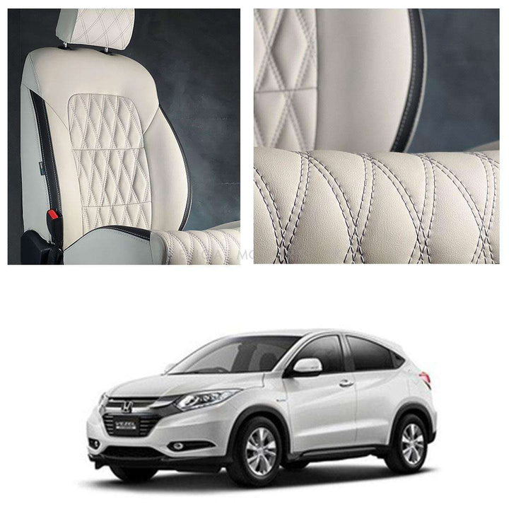 Honda Vezel Diamond Cut Beige Black Seat Covers - Model 2013-2021