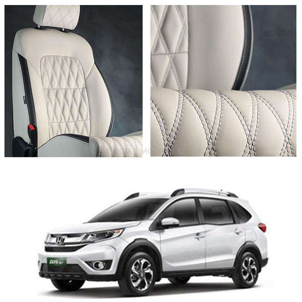 Honda BRV Diamond Cut Beige Black Seat Covers - Model 2017-2021