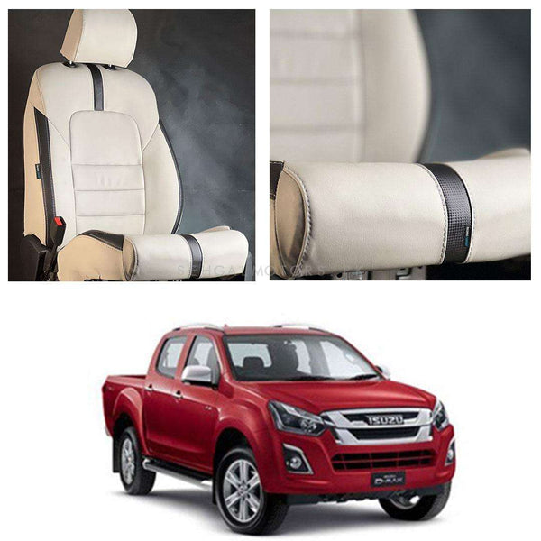 Isuzu D-Max Type R Beige Black Seat Covers - Model 2018-2021