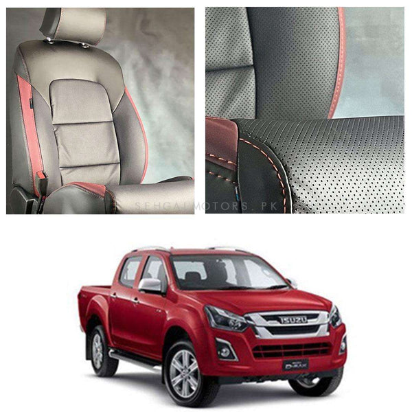 Isuzu D-Max Breathable Black Red Seat Covers - Model 2018-2021