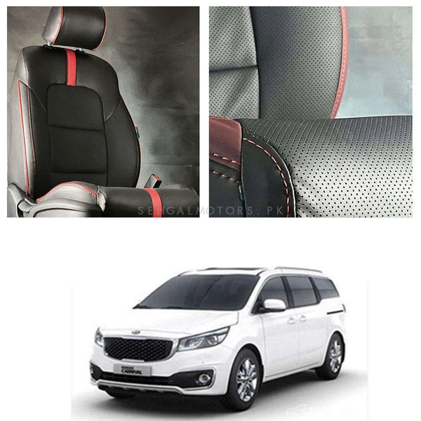 KIA Grand Carnival Type R Black Red Seat Covers - Model 2019-2024