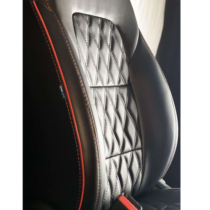 Audi E Tron Diamond Cut Black Red Seat Covers - Model 2021-2022