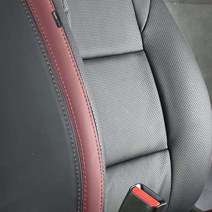 Audi E Tron Breathable Black Red Seat Covers - Model 2021-2022