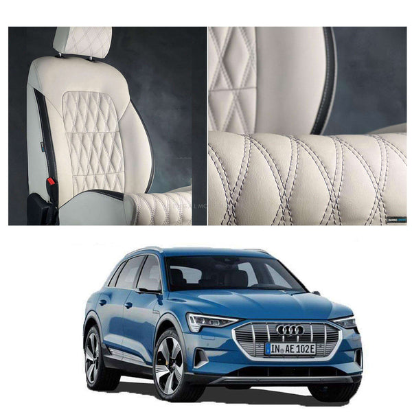 Audi E Tron Diamond Cut Beige Black Seat Covers - Model 2020-2025