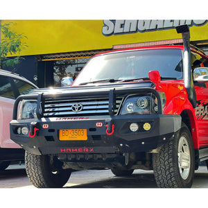 Toyota Prado Hamer Front Bull Bar Double Fog Lamp Version 1 Full 1996 - 2001