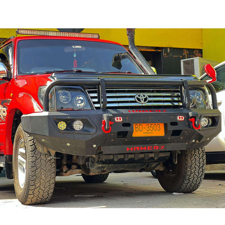 Toyota Prado Hamer Front Bull Bar Double Fog Lamp Version 1 Full - Model 1992-1996