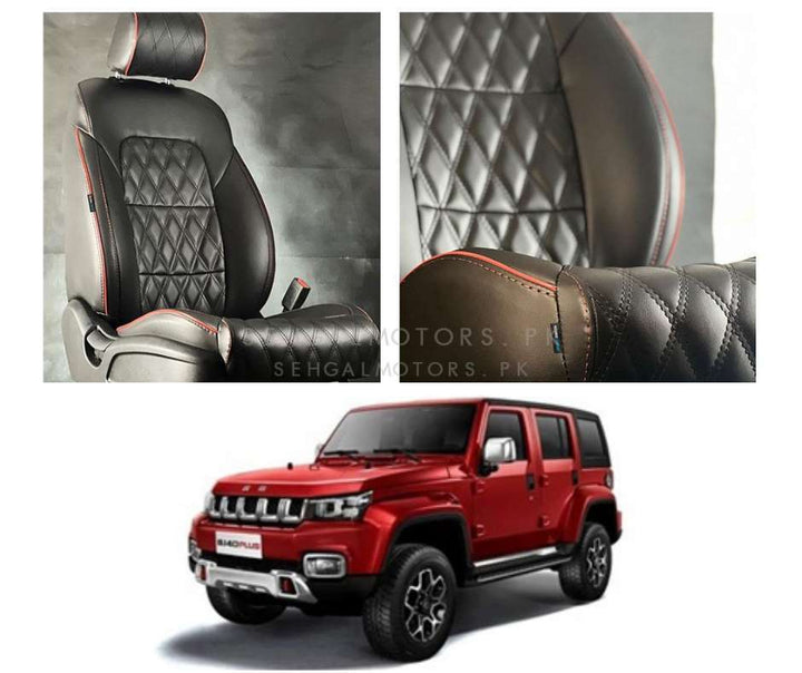 BAIC BJ40 Diamond Cut Black Red Seat Seat Covers - Model 2021-2022