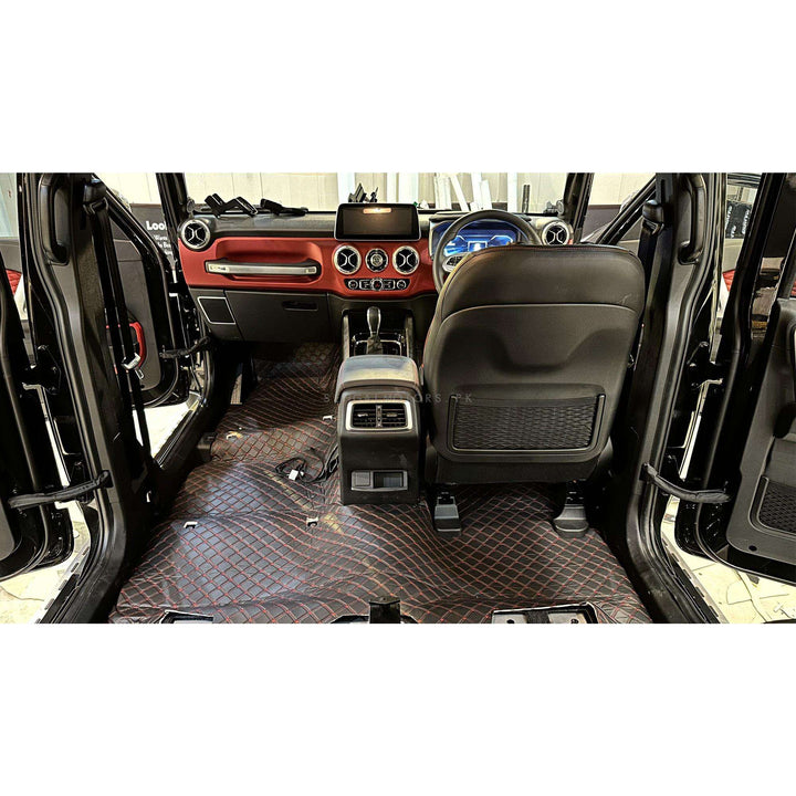 7D Black Red Floor Matting For Crossover Cars 10FT