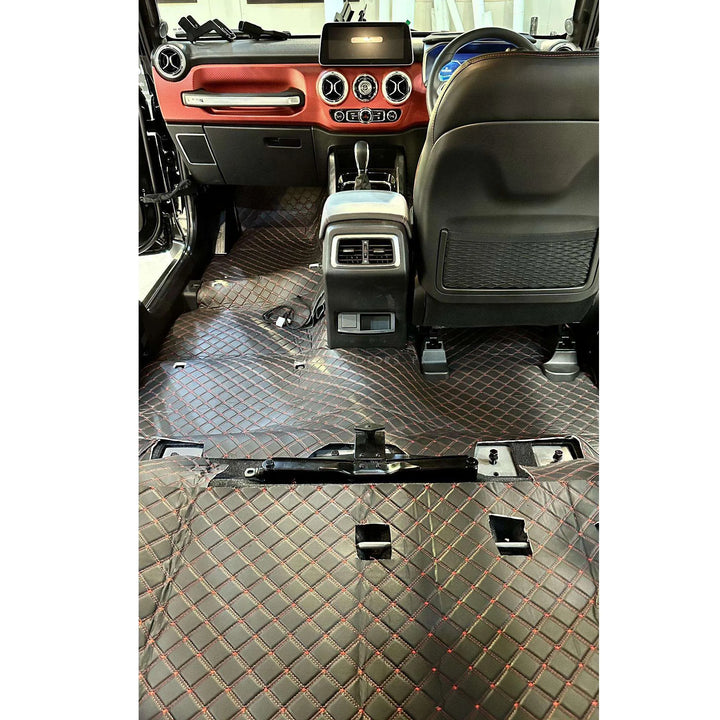 7D Black Red Floor Matting For Crossover Cars 10FT