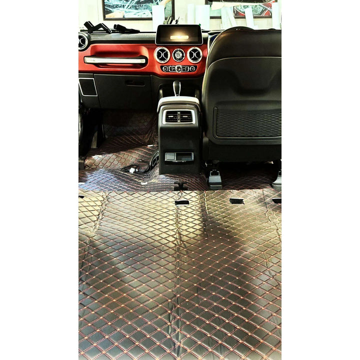 7D Black Red Floor Matting For Crossover Cars 10FT