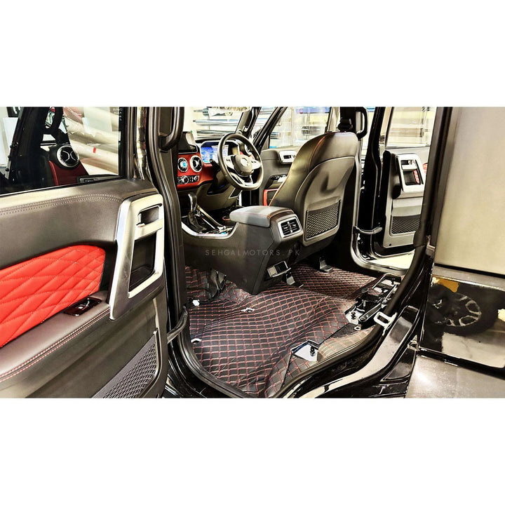 7D Black Red Floor Matting For Crossover Cars 10FT