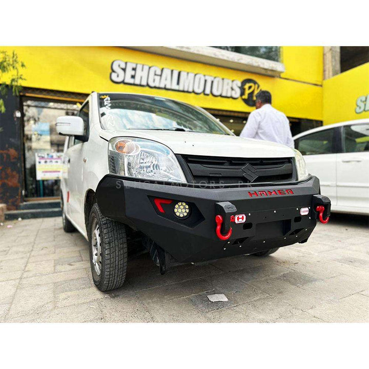 Suzuki Wagon R Hamer Front Bull Bar Single Fog lamp With Grille Half - Model 2014-2022