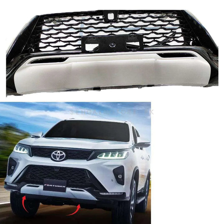 Toyota Fortuner Legender OEM Front Bumper With Lower Plate Without DRL - Model 2016-2022