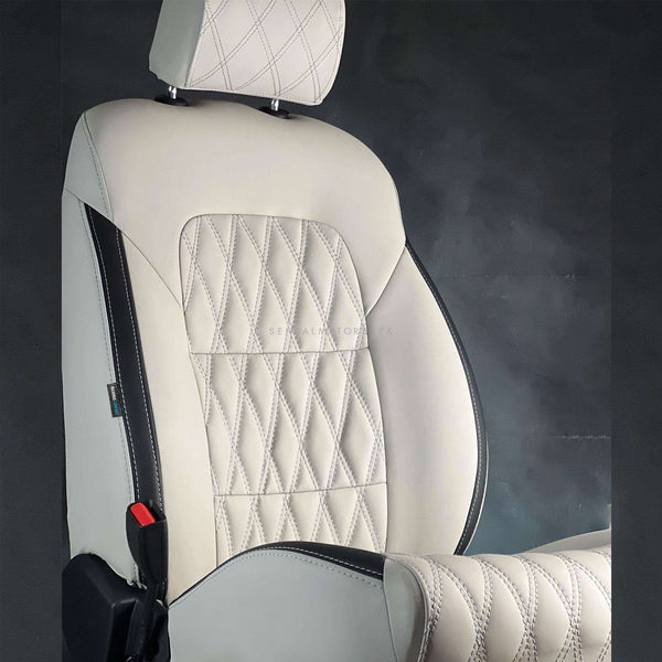 Mercedes CLK 200 Diamond Cut Beige Black Seat Covers - Model 2003-2008