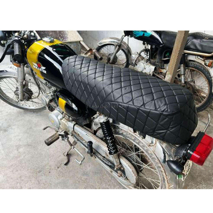 7d Rexine Seat Cover for CD70 Motorcycle Black with Mix Thread SehgalMotors.pk