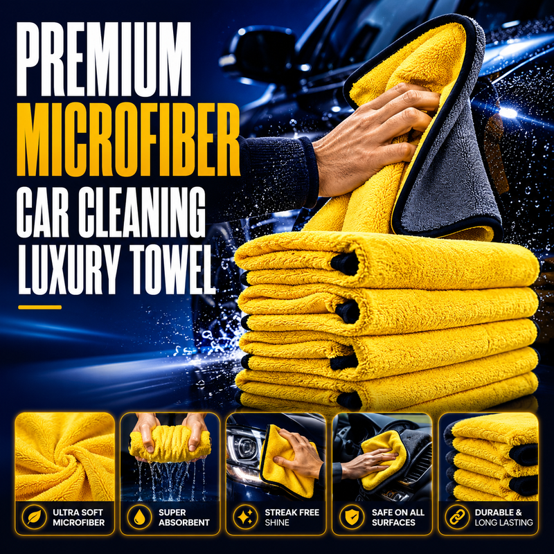 Maximus Premium Microfiber Car Cleaning Luxury Towel Pack of 5 MFC-59 - 40cmx30cm