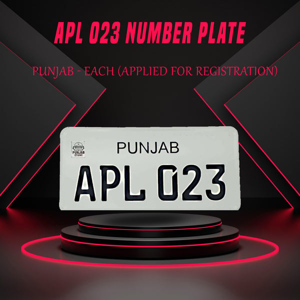 APL 023 Number Plate Punjab - Each (Applied For Registration) SehgalMotors.pk