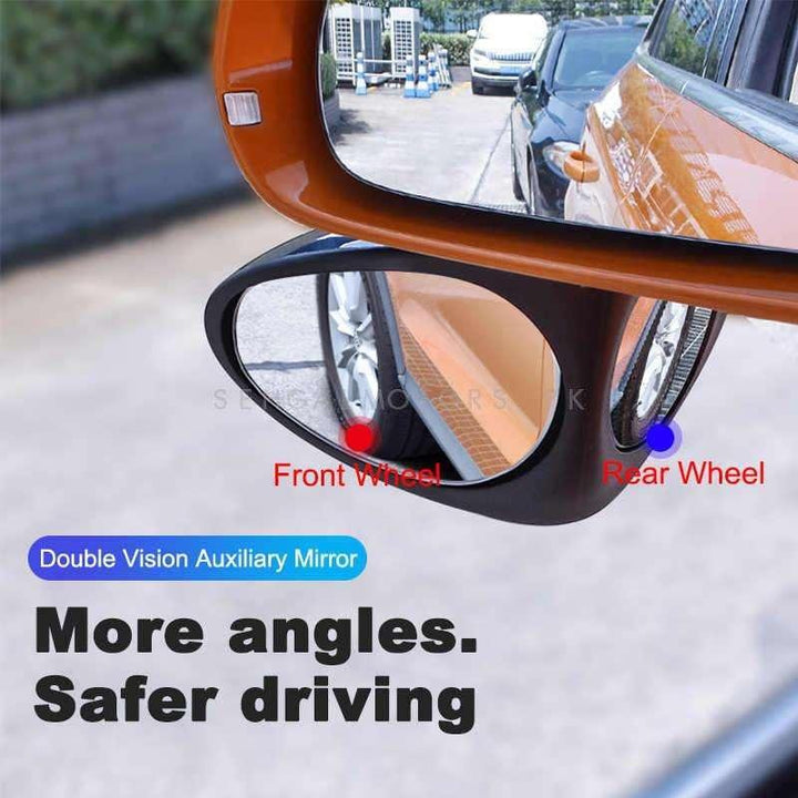 Adjustable Dual Angle Blind Spot Mirror For Side Mirror SehgalMotors.pk