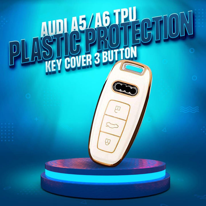 Audi A5/A6 TPU Plastic Protection Key Cover 3 Button - White SehgalMotors.pk