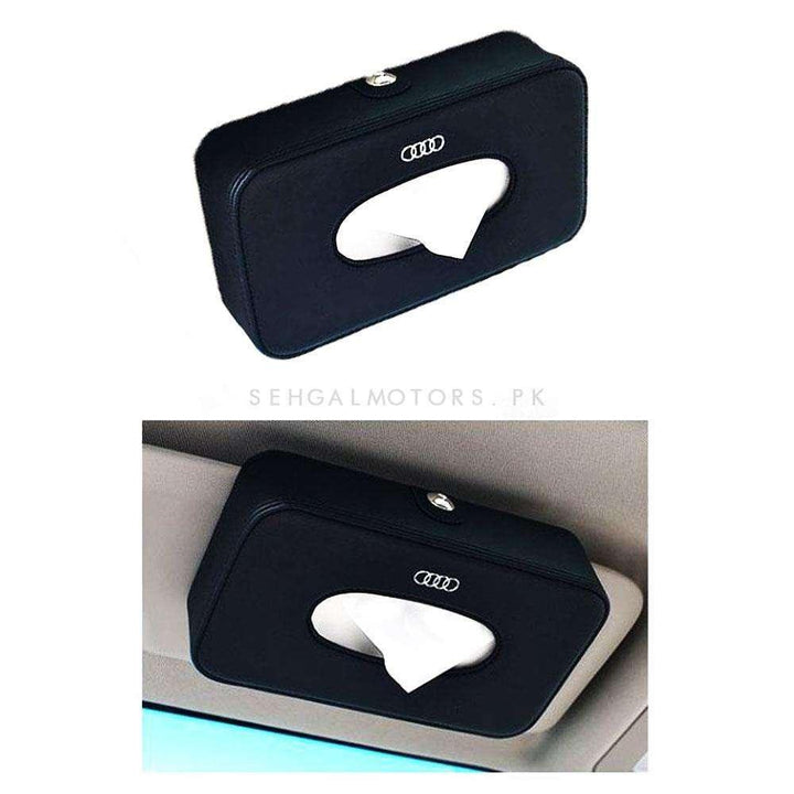 Audi Leather Car Sun Visor / Sunshade Tissue Holder Case Box - Black SehgalMotors.pk