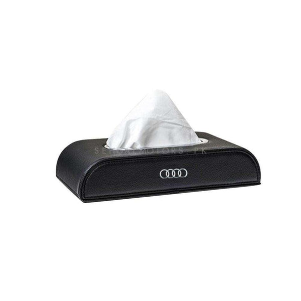 Audi Logo Car Tissue Holder Case Box 5CM - Black SehgalMotors.pk