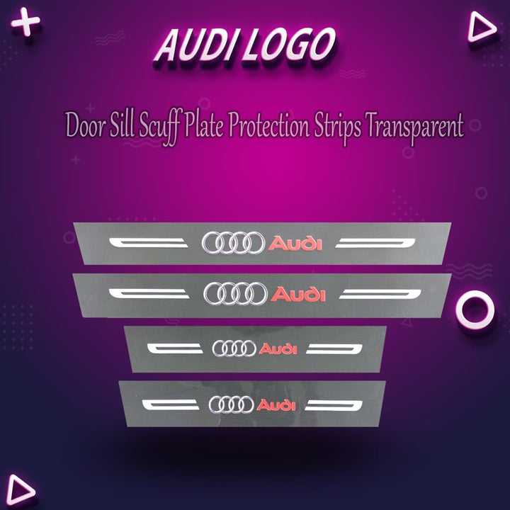 Audi Logo Door Sill Scuff Plate Protection Strips Transparent SehgalMotors.pk
