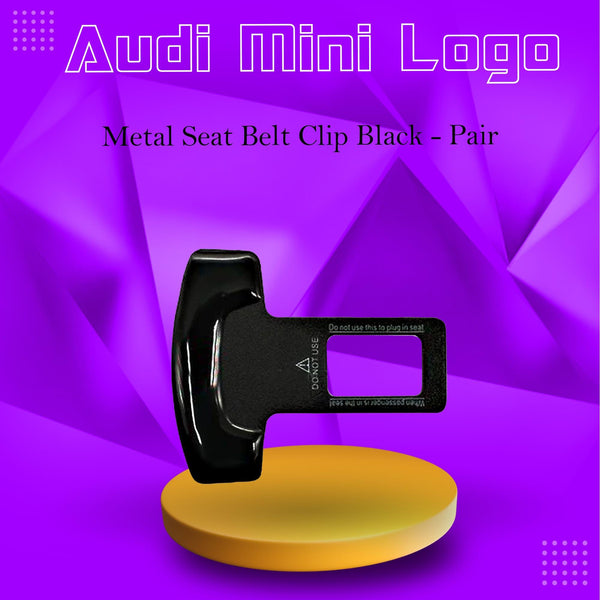 Audi Mini Metal Seat Belt Clip Black - Pair SehgalMotors.pk