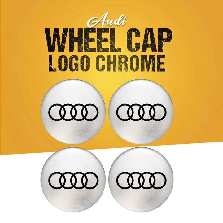 Audi Wheel Cap Logo Chrome - 4 pieces - Center Hub Badge SehgalMotors.pk