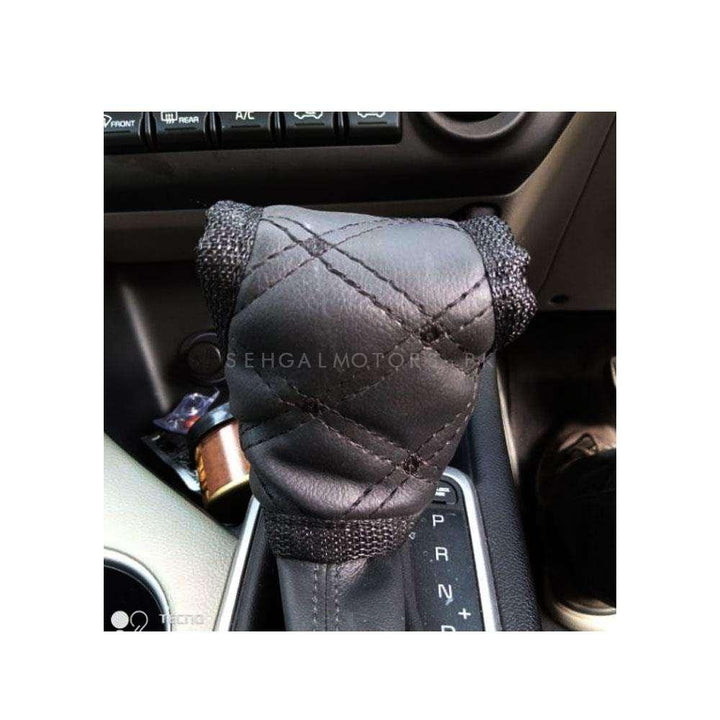 Auto Gear Shift Knob Cover With Mix Thread - Car Gear Shift Knob Protector Cover Mix Thread | Gear Shift Lever Knob Cover SehgalMotors.pk