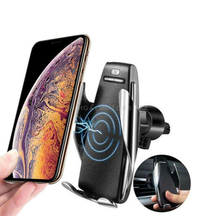 Automatic Sensor Qi Wireless Fast Mobile Charger Car Mount Phone Holder SehgalMotors.pk