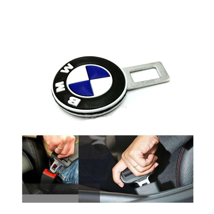 BMW Logo Seat Belt Clip - Black - Car Safety Belt Buckle Alarm Canceler Stopper SehgalMotors.pk