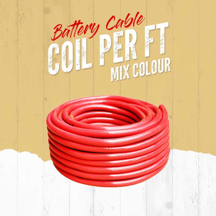 Battery Cable Coil Per Ft - Mix Colour - Best Car Battery Cable | Heavy Duty Cable SehgalMotors.pk