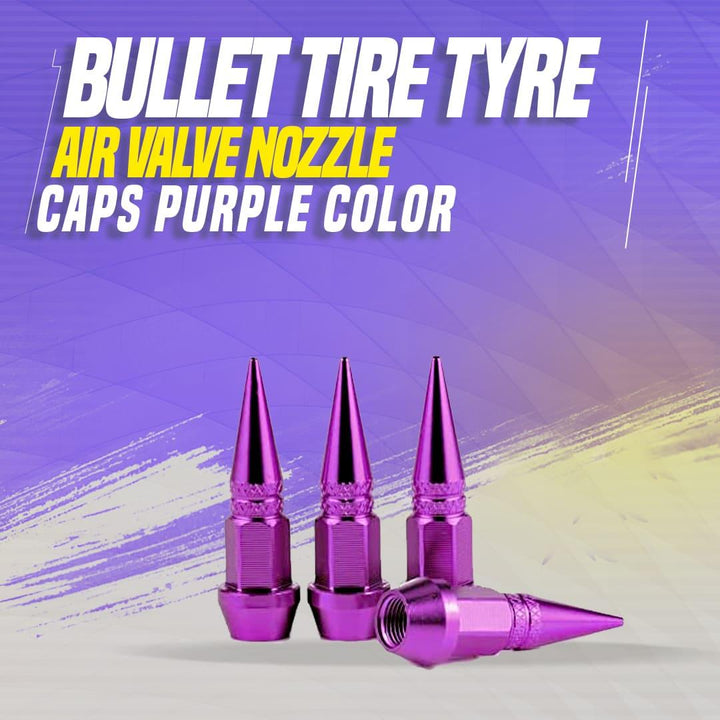 Bullet Tire Tyre Air Valve Nozzle Caps Purple Color SehgalMotors.pk