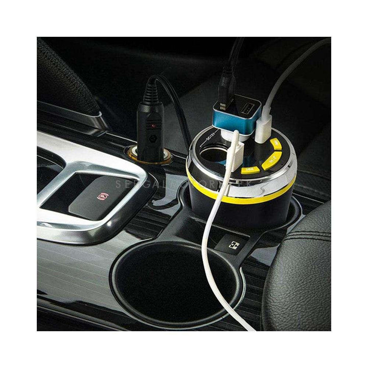 Car 3.1A Mobile Charger Bluetooth USB - Multi-Functional Cigarette Lighter |  MP3 Player for Music Streaming Via Bluetooth on FM supported DVD or CD SehgalMotors.pk