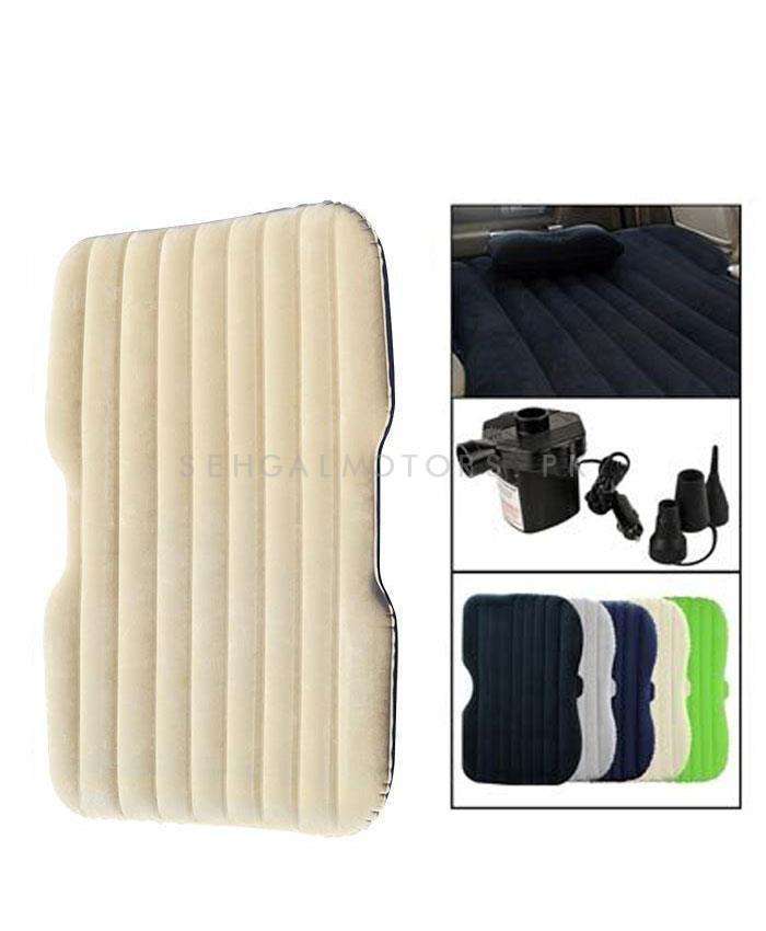 Car Back Seat Air Inflatable Mattress Portable Bed Beige SehgalMotors.pk