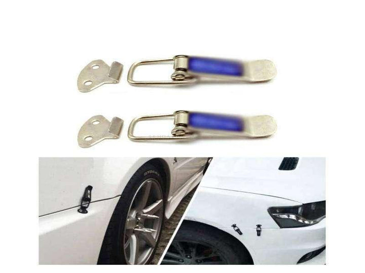 Car Chrome & Blue Fender Clips - Car Big Black Boot Bonnet | Side Bumper Toggle Fasteners Catch Clip | To Hold Bumper And Fender SehgalMotors.pk