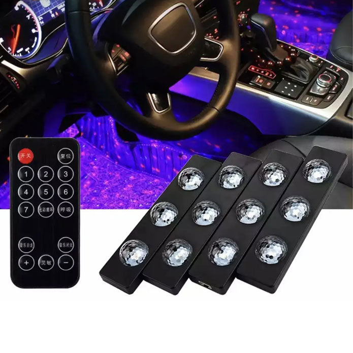 Car Interior Lighting With Remote Control The Starlights Of Car Seat Bottom A-12 - Disco Light SehgalMotors.pk