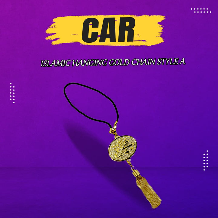 Car Islamic Hanging Gold Chain Style A SehgalMotors.pk