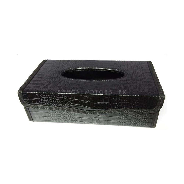 Car Leather Style Tissue Holder Case Box - Black SehgalMotors.pk
